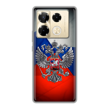 Силиконовый чехол на Infinix Note 40 Pro Plus 5G с принтом Флаг России
