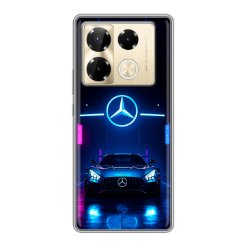 Силиконовый чехол на Infinix Note 40 Pro Plus 5G с принтом Mercedes Мерседес