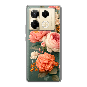 Силиконовый чехол на Infinix Note 40 Pro Plus 5G с принтом цветы Силиконовый чехол на Infinix Note 40 Pro Plus 5G с принтом цветы