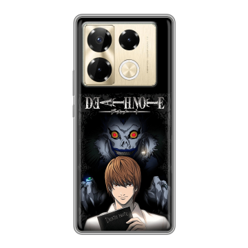 Силиконовый чехол на Infinix Note 40 Pro Plus 5G с принтом Death note Тетрадь смерти Силиконовый чехол на Infinix Note 40 Pro Plus 5G с принтом Death note Тетрадь смерти