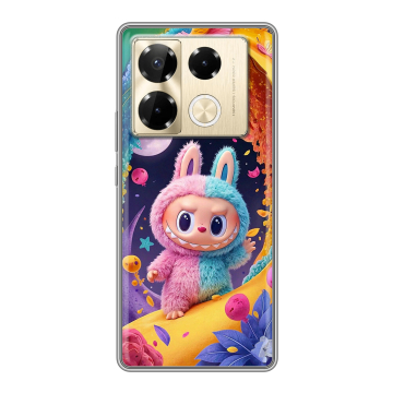 Силиконовый чехол на Infinix Note 40 Pro Plus 5G с принтом Labubu Лабубу Силиконовый чехол на Infinix Note 40 Pro Plus 5G с принтом Labubu Лабубу