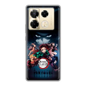 Силиконовый чехол на Infinix Note 40 Pro Plus 5G с принтом Demon Slayer Клинок рассекающий демонов Силиконовый чехол на Infinix Note 40 Pro Plus 5G с принтом Demon Slayer Клинок рассекающий демонов