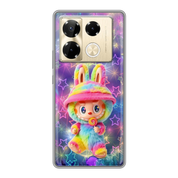 Силиконовый чехол на Infinix Note 40 Pro Plus 5G с принтом Labubu Лабубу
