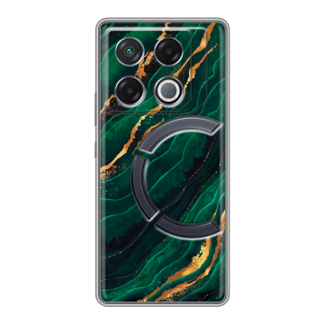 Силиконовый чехол на Infinix GT 20 Pro с принтом Мрамор зеленое золото