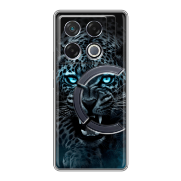 Силиконовый чехол на Infinix GT 20 Pro с принтом Темный леопард
