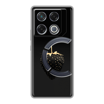 Силиконовый чехол на Infinix GT 20 Pro с принтом Черная клубника