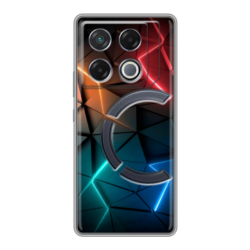 Силиконовый чехол на Infinix GT 20 Pro с принтом Абстракция неон