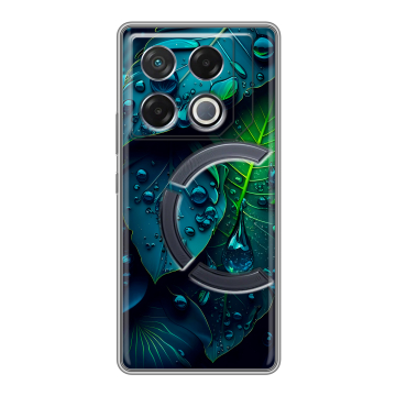 Силиконовый чехол на Infinix GT 20 Pro с принтом Листья