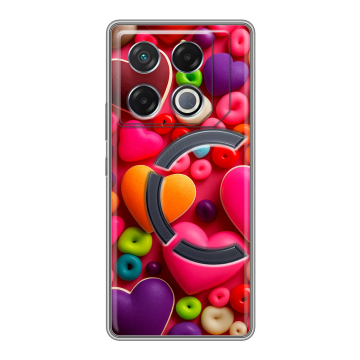 Силиконовый чехол на Infinix GT 20 Pro с принтом Сердечки