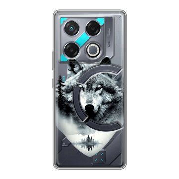 Силиконовый чехол на Infinix GT 20 Pro с принтом Волк в лесу