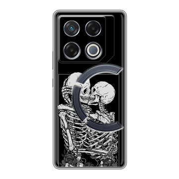 Силиконовый чехол на Infinix GT 20 Pro с принтом Поцелуй скелетов