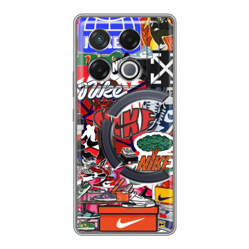 Силиконовый чехол на Infinix GT 20 Pro с принтом Найк Nike яркий