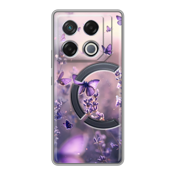 Силиконовый чехол на Infinix GT 20 Pro с принтом бабочки и лаванда