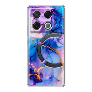 Силиконовый чехол на Infinix GT 20 Pro с принтом синий мрамор