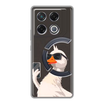 Силиконовый чехол на Infinix GT 20 Pro с принтом утка в очках