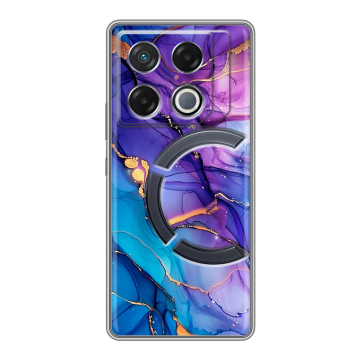 Силиконовый чехол на Infinix GT 20 Pro с принтом синий мрамор