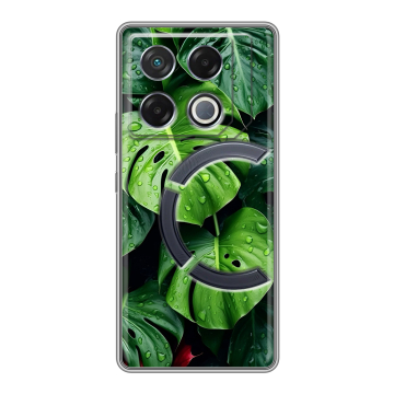 Силиконовый чехол на Infinix GT 20 Pro с принтом Листья