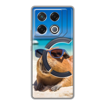 Силиконовый чехол на Infinix GT 20 Pro с принтом Капибара