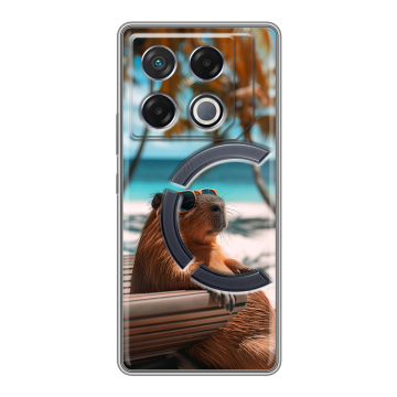 Силиконовый чехол на Infinix GT 20 Pro с принтом Капибара