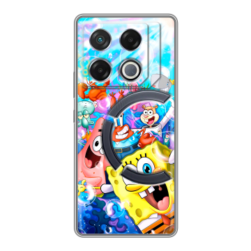 Силиконовый чехол на Infinix GT 20 Pro с принтом спанчбоб спанч боб