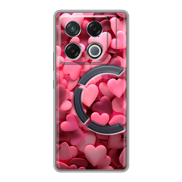 Силиконовый чехол на Infinix GT 20 Pro с принтом розовые сердечки