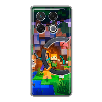Силиконовый чехол на Infinix GT 20 Pro с принтом Майнкрафт Minecraft