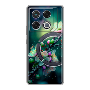 Силиконовый чехол на Infinix GT 20 Pro с принтом Цветы и мрамор
