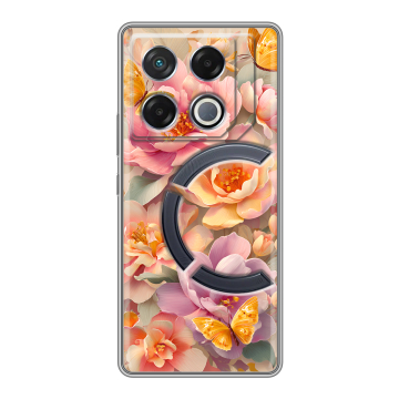 Силиконовый чехол на Infinix GT 20 Pro с принтом Цветы и бабочки