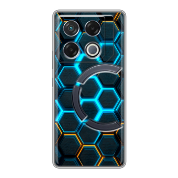 Силиконовый чехол на Infinix GT 20 Pro с принтом Неоновые соты