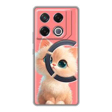 Силиконовый чехол на Infinix GT 20 Pro с принтом Розовый котенок