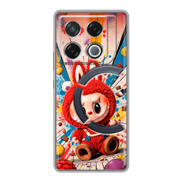 Силиконовый чехол на Infinix GT 20 Pro с принтом Labubu Лабубу