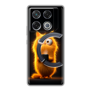Силиконовый чехол на Infinix GT 20 Pro с принтом Смешной кот