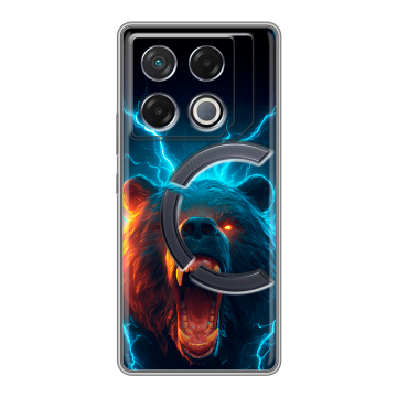 Силиконовый чехол на Infinix GT 20 Pro с принтом Медведь Силиконовый чехол на Infinix GT 20 Pro с принтом Медведь