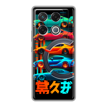 Силиконовый чехол на Infinix GT 20 Pro с принтом машины тачки Силиконовый чехол на Infinix GT 20 Pro с принтом машины тачки
