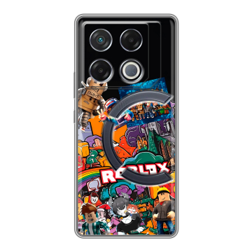 Силиконовый чехол на Infinix GT 20 Pro с принтом Roblox Роблокс