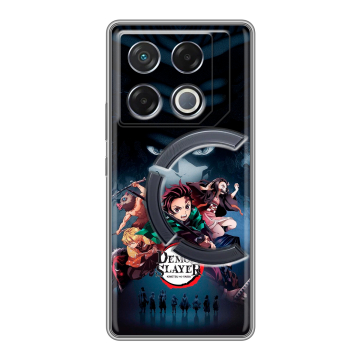 Силиконовый чехол на Infinix GT 20 Pro с принтом Demon Slayer Клинок рассекающий демонов