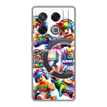 Силиконовый чехол на Infinix GT 20 Pro с принтом Roblox Роблокс