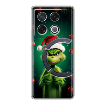 Силиконовый чехол на Infinix GT 20 Pro с принтом Гринч Новый год Рождество Силиконовый чехол на Infinix GT 20 Pro с принтом Гринч Новый год Рождество