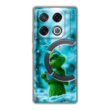 Силиконовый чехол на Infinix GT 20 Pro с принтом Новый год гринч Силиконовый чехол на Infinix GT 20 Pro с принтом Новый год гринч