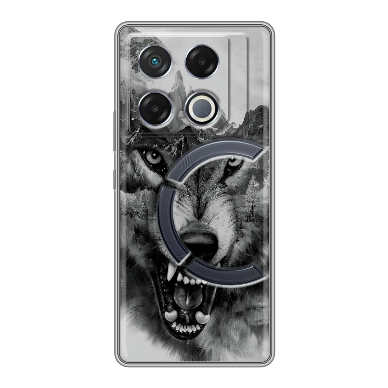 Силиконовый чехол на Infinix GT 20 Pro с принтом Волк Силиконовый чехол на Infinix GT 20 Pro с принтом Волк