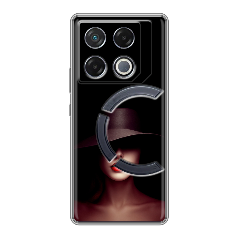 Силиконовый чехол на Infinix GT 20 Pro с принтом Девушка в шляпе Силиконовый чехол на Infinix GT 20 Pro с принтом Девушка в шляпе