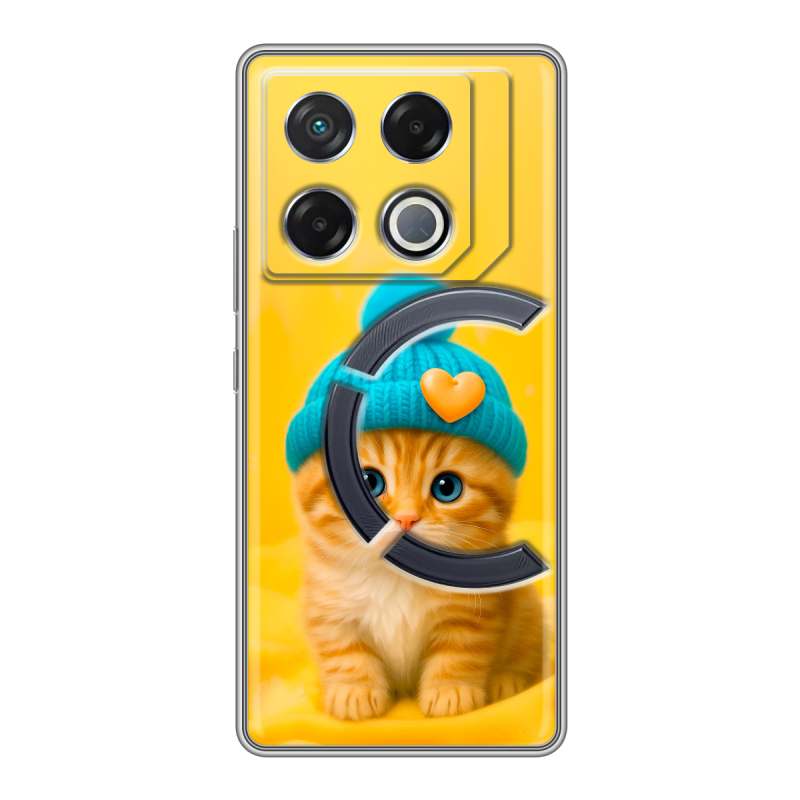 Силиконовый чехол на Infinix GT 20 Pro с принтом Котенок в шапке Силиконовый чехол на Infinix GT 20 Pro с принтом Котенок в шапке