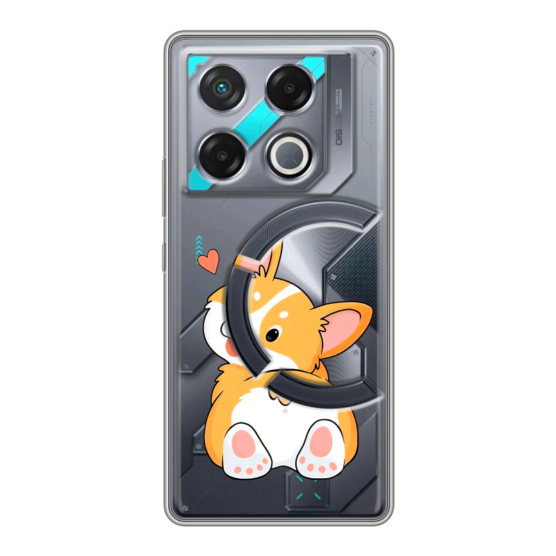 Силиконовый чехол на Infinix GT 20 Pro с принтом Корги Силиконовый чехол на Infinix GT 20 Pro с принтом Корги
