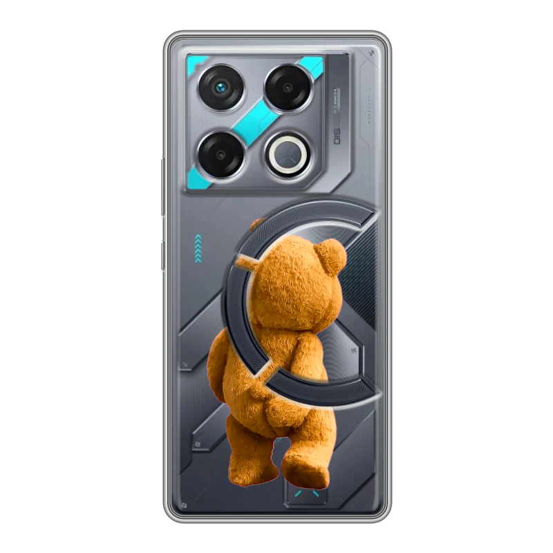 Силиконовый чехол на Infinix GT 20 Pro с принтом Медведь Силиконовый чехол на Infinix GT 20 Pro с принтом Медведь