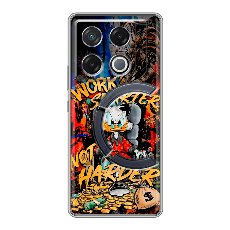 Силиконовый чехол на Infinix GT 20 Pro с принтом Дональд Дак Деньги Силиконовый чехол на Infinix GT 20 Pro с принтом Дональд Дак Деньги