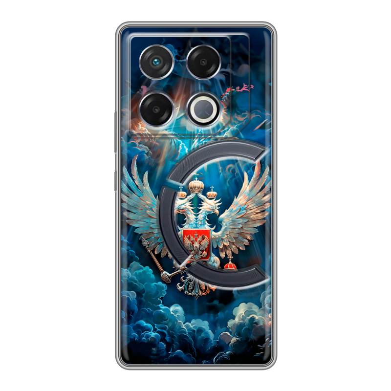 Силиконовый чехол на Infinix GT 20 Pro с принтом Герб флаг России Силиконовый чехол на Infinix GT 20 Pro с принтом Герб флаг России