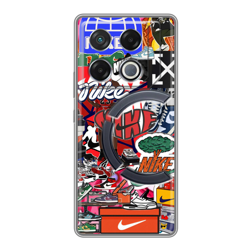 Силиконовый чехол на Infinix GT 20 Pro с принтом Найк Nike яркий Силиконовый чехол на Infinix GT 20 Pro с принтом Найк Nike яркий