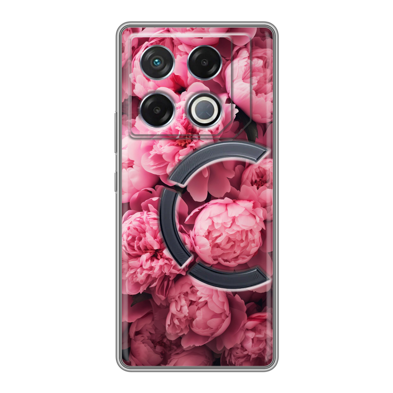 Силиконовый чехол на Infinix GT 20 Pro с принтом цветы пионы Силиконовый чехол на Infinix GT 20 Pro с принтом цветы пионы