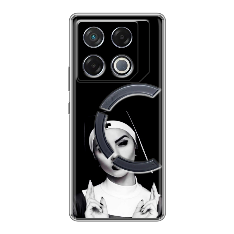 Силиконовый чехол на Infinix GT 20 Pro с принтом монашка Силиконовый чехол на Infinix GT 20 Pro с принтом монашка