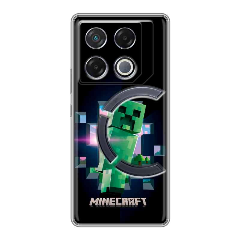 Силиконовый чехол на Infinix GT 20 Pro с принтом Майнкрафт Minecraft Силиконовый чехол на Infinix GT 20 Pro с принтом Майнкрафт Minecraft